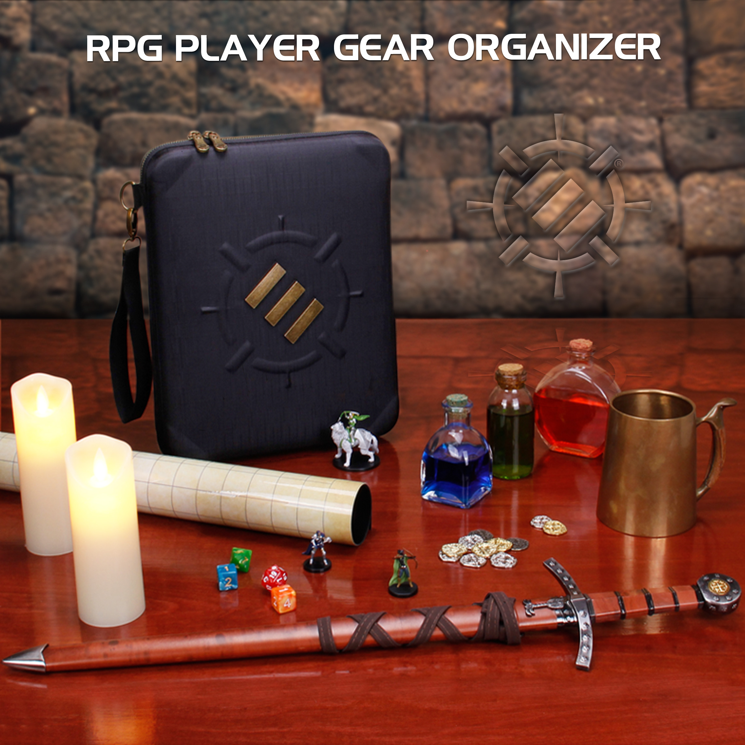 Geanta Organizator RPG Canvas Black ENHANCE cu gata de batalie